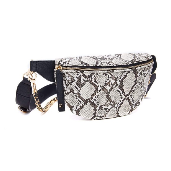 snakeskin fanny pack